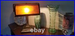 Stunning Arts & Crafts Mica Tensor Bronze Tone Metal Swivel Bankers Lamp GREAT