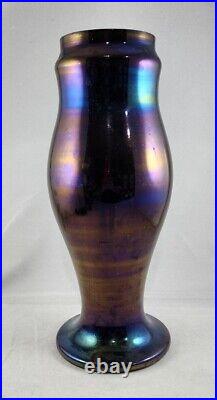 Stunning Hand-blown Art Glass Black Iridescent Tall Table Lamp Body 13.75