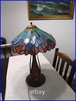 Super Copper Foliate Art Nouveau Lamp Tiffany Handel Duffner and Kimberly