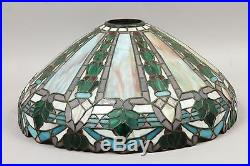Superb Estate Found Early 20c Arts & Crafts Leaded Glass 19 5/8 Lamp Shade
