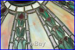 Superb Estate Found Early 20c Arts & Crafts Leaded Glass 19 5/8 Lamp Shade