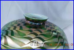 TIFFANY STUDIOS L. C. T. FAVRILE DECORATED ART GLASS SHADE EXCEPTIONAL
