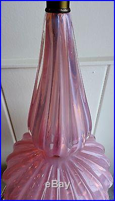 The BEST Vintage HUGE PINK Murano Opalescent Italian Glass Lamp