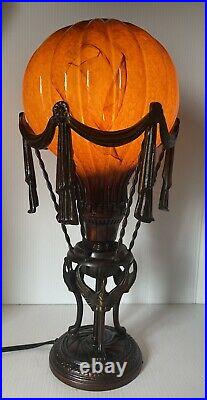 Theodore Alexander Hot Air Balloon Lamp Maitland-Smith Style Cased Glass
