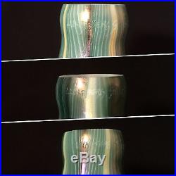Three Lundberg Studios Pulled Feather Lily Lamp Shades Decorated Art Glass NR