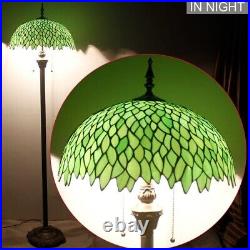 Tiffany Floor Lamp Light Wisteria Stained Glass 16 x 16 x 64 Antique Pole New