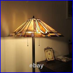 Tiffany Mission Floor Lamp Stained Glass Vintage Standing Lighting W16H 65