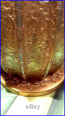 Tiffany Studios LCT Bronze Cypriot Glass Table Lamp Very Rare