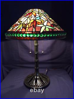 Tiffany Style 25 Inch Bamboo Design Stained Glass Table Lamp By Quoizel Lighting