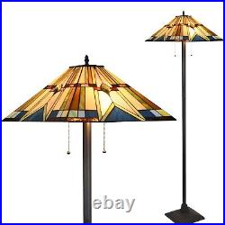 Tiffany Style Floor Lamp 65 Tall Stained Glass Standing Reading Light Fixture