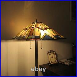 Tiffany Style Floor Lamp Stained Glass Standing Floor Light Fixture W16, H 65