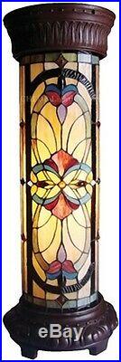 Tiffany Style Stained Cut Glass Pedestal Floor Lamp 30 Mission Arts & Crafts