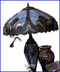 Tiffany Style Stained Glass Lamp Heavy Colorful Beautiful