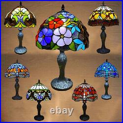 Tiffany Style Table Lamp Handcrafted Art Bedside Light Desk Lamps Stained Glass