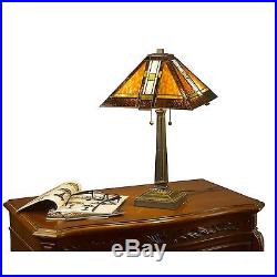 Tiffany Style Table Lamp Stained Glass Desk Art Deco Mission Craftsman Southwest
