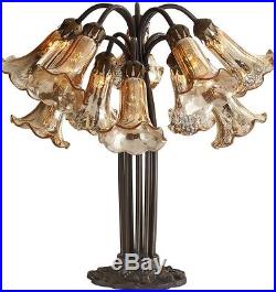 Tiffany Style Table Lamps for Bedroom Living Art Glass Craftsman Lily Lilies NEW