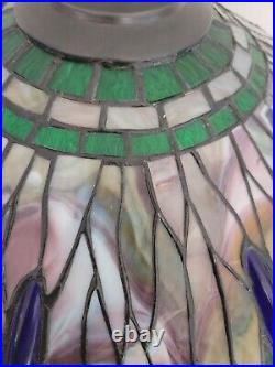 Tiffany Style Vintage Stained Glass Large 22 Lamp Shade Gorgeous Find