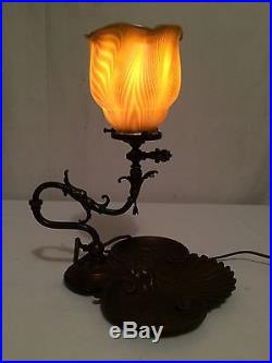 Tiffany and company arts crafts mission antique vintage favrile art glass lamp