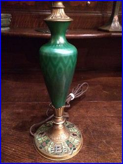 Tiffany furnaces studios lct arts crafts antique art glass lamp base for shade