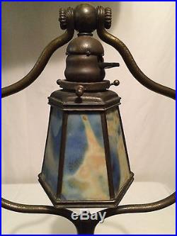 Tiffany studios art glass favrile damascene arts crafts handel era lamp shade nr