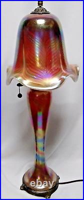 Todd Phillips Quoizel Hand Blown Salamander Iridescent Glass Table Lamp