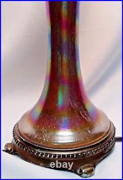 Todd Phillips Quoizel Hand Blown Salamander Iridescent Glass Table Lamp