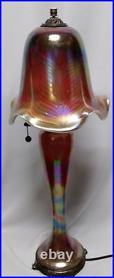 Todd Phillips Quoizel Hand Blown Salamander Iridescent Glass Table Lamp