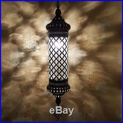 Turkish Moroccan Style Art Deco Clear Glass Hanging Column Lamp Light