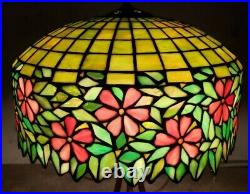 Unusual Handel / Unique Periwinkle Arts & Crafts Leaded Stained Glass Lamp