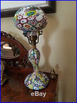 VERY RARE MILLEFIORI LAMP from 1920-1925 FIFTEEN INCH LAMP MINT and WORKING