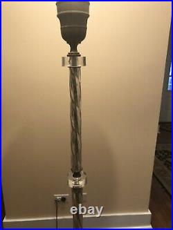 Very Nice Vintage Art Deco Glass With Mirror Base Antique Torchiere Floor Lamp