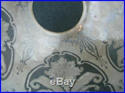 Victorian, Art Nouveau, Etched Glass Beehive Oil Lamp Shade, 4 Fitter Rim