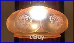 Victorian / Arts And Crafts / Nouveau Iridescent Acid Etched Lamp / Light Shade