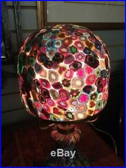 Vintage 15 Millefiori Murano Glass Mushroom Art Glass Lamp Toso Fratelli Italy
