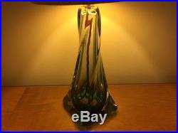 Vintage 1960s Murano Sommerso Twisted Lamp Base Signed Rewired and PAT Test