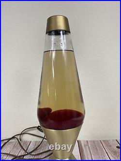Vintage 1970's Lava Lite Lamp Light Red Gold withBox 17 in by Lava Simplex MCM