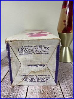 Vintage 1970's Lava Lite Lamp Light Red Gold withBox 17 in by Lava Simplex MCM