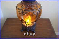 Vintage 1972 Glass Art Ef & Ef Table Lamp