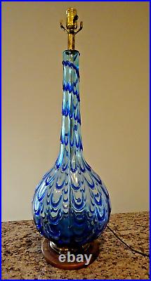 Vintage Archimede Seguso Murano Italian Art Glass Drips Mid Century Modern Lamp