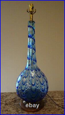 Vintage Archimede Seguso Murano Italian Art Glass Drips Mid Century Modern Lamp