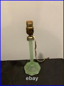 Vintage Art Deco Satin Uranium Glass Lamp Base