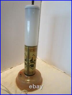 Vintage Art Deco Skyscraper Glass Table Lamp 1930's torpedo bullet 20¼ T