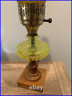 Vintage Art Deco Uranium Vaseline Lamps Pair