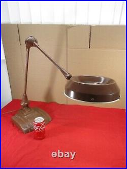 Vintage Articulating FLEXO Round MAGNIFYING GLASS LIGHT Desk Lamp Art Specialty