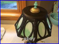 Vintage Cherub & Slag Glass Lamp Hollywood regency MCM Art Deco Antique Table