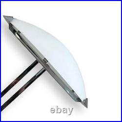 Vintage Chrome Postmodern Art Deco Frosted Glass Lamp