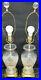 Vintage Crystal Cut Glass Vase and Brass table Lamps pair (2)
