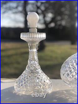 Vintage Cut Glass Crystal Mushroom Dome Table Lamp 16