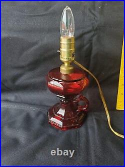 Vintage Fenton Art Glass Converted Oil Lamp Works Flawless Shape