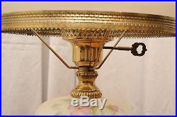 Vintage Fenton Burmese Glass Parlor Boudoir Lamp 21 Signed D. Barbour